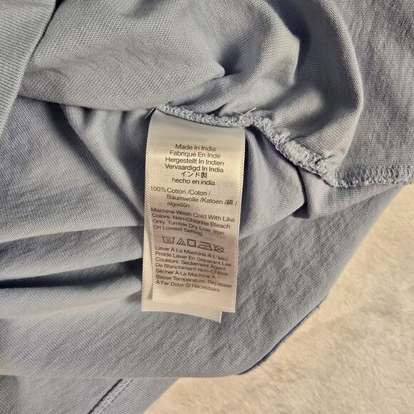 Madewell Women’s Side-Cinch Puff Sleeve Light Blue Cotton Tee XXS NWOT - Picture 5 of 15